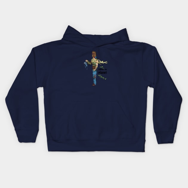 BagMan wants to save the planet Kids Hoodie by lalotam3